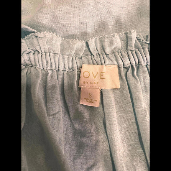 Love by Gap Top Women Casual Sleeveless Blouse Small S Baby Blue Semi Sheer - Picture 6 of 6